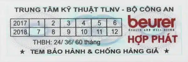 Chính Sách Bảo Hành Sản Phẩm 5 tem vỡ beurer