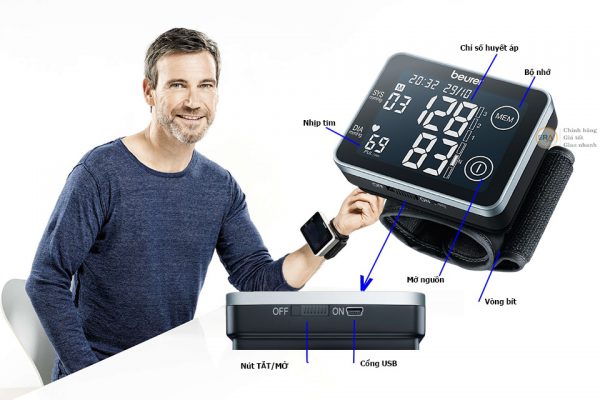 Máy Đo Huyết Áp Điện Tử Cổ Tay Cảm Ứng Beurer Bc58 8 máy đo huyết áp điện tử cổ tay cảm ứng beurer bc58