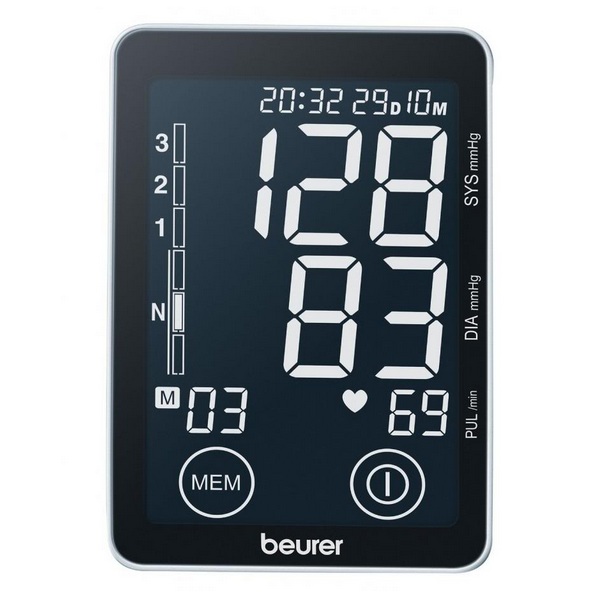 màn hình máy đo huyết áp bắp tay beurer bm58